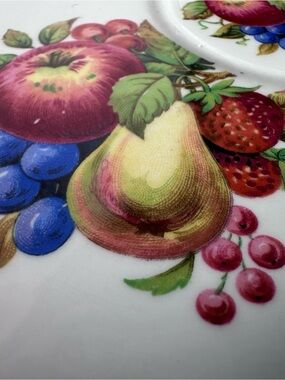 Windsor Bone China Cup and Plate Set with Fruit Pink and Gold